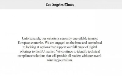 The Los Angeles Times online edition missed GDPR deadline